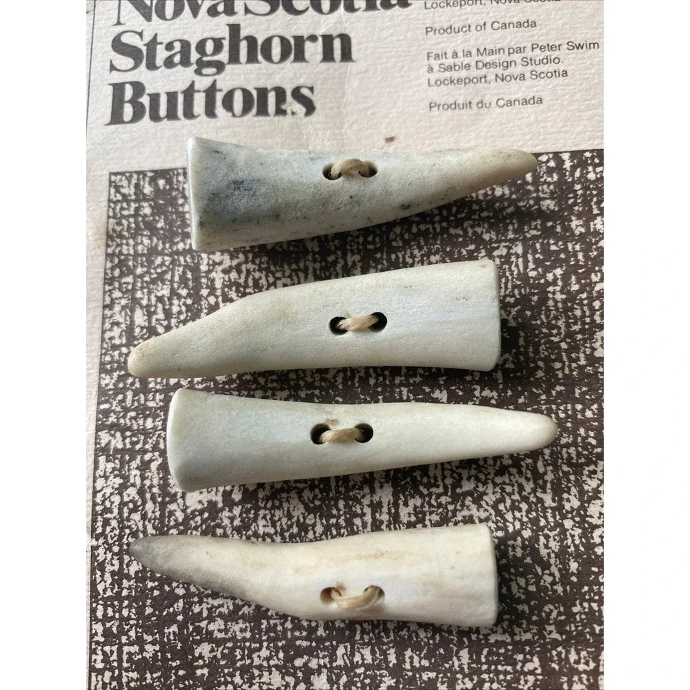 Vintage New Unique Nova Scotia Staghorn Buttons Handcrafted By Peter Swim Canada
